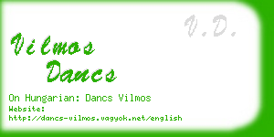 vilmos dancs business card